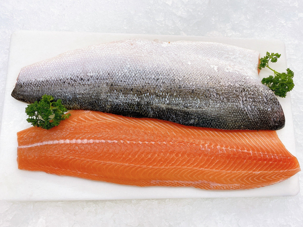Tasmanian Atlantic Salmon Sides Fully Trimmed 1.4kg 1.6kg Skin On