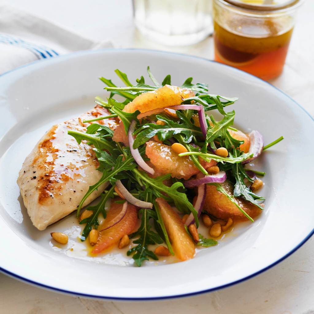 PINK GRAPEFRUIT, CHICKEN, ROCKET &amp; PINENUT SALAD