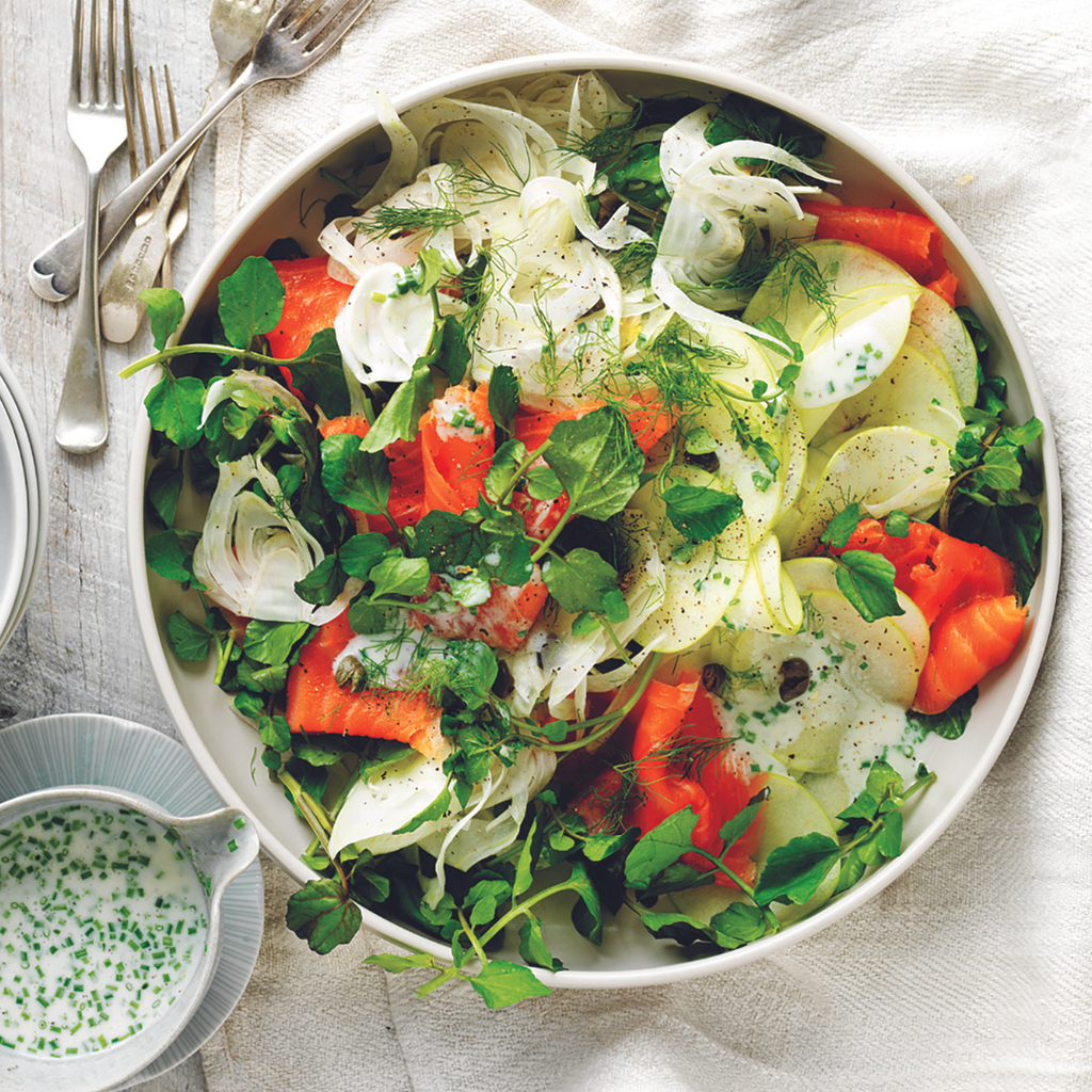 WATERCRESS, FENNEL, APPLE & SMOKED SALMON SALAD