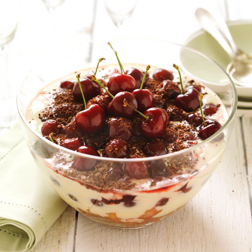 CHERRY, TIA MARIA, CHOCOLATE TRIFLE